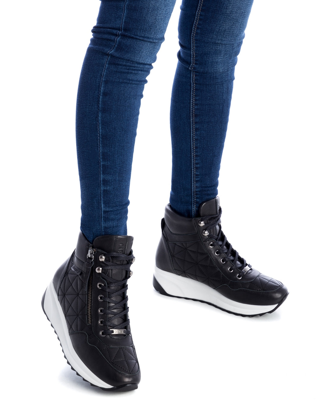 Carmela 16027901 bottine cuir noir semelle 4 cm