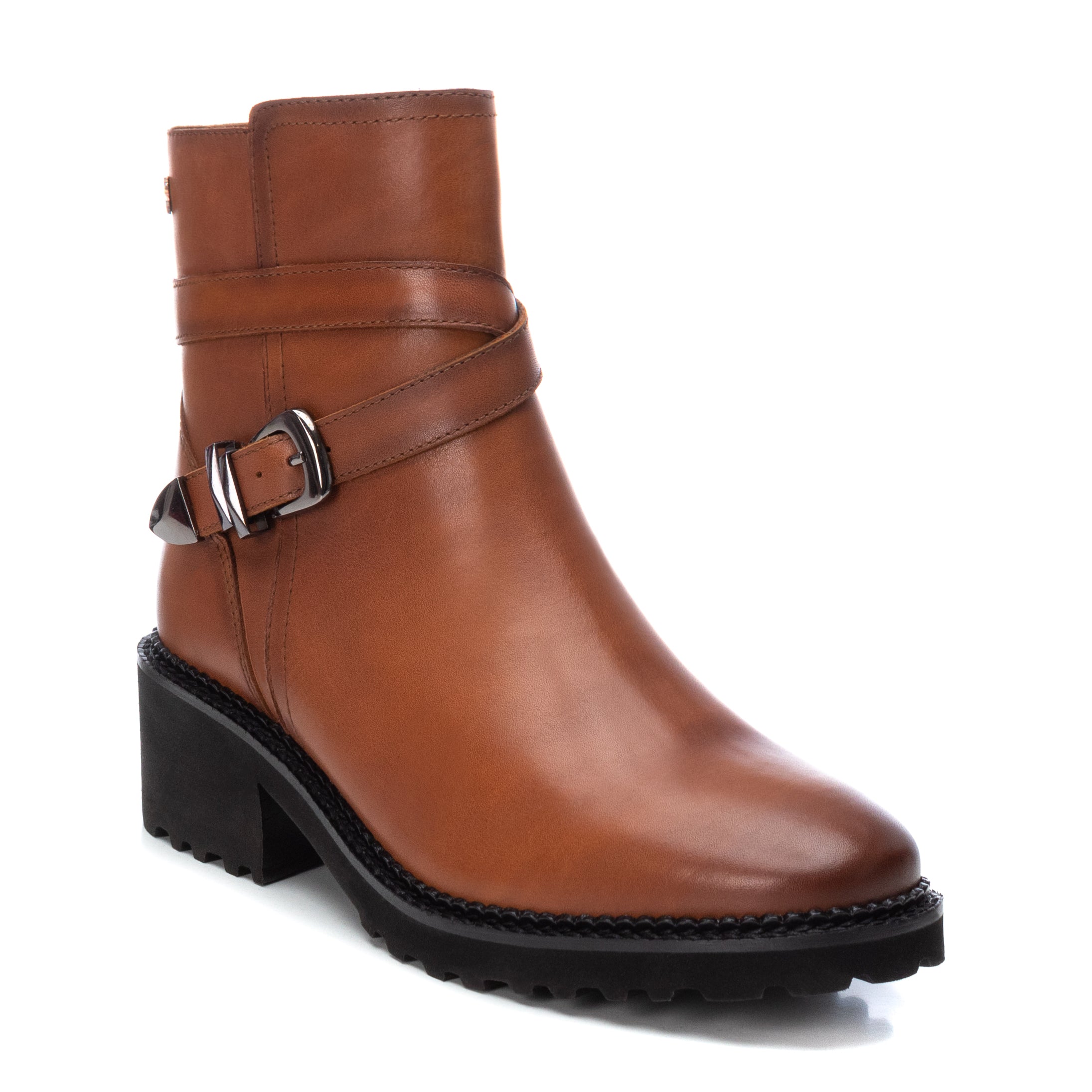 Carmela 16003703 bottines cuir marron talon bas