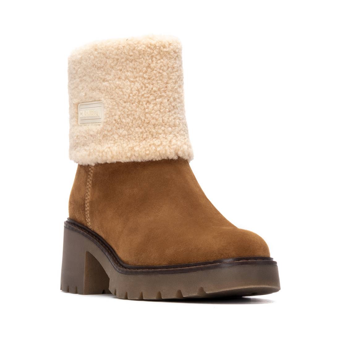 Carmela 16265903 bottines cuir camel fourrées
