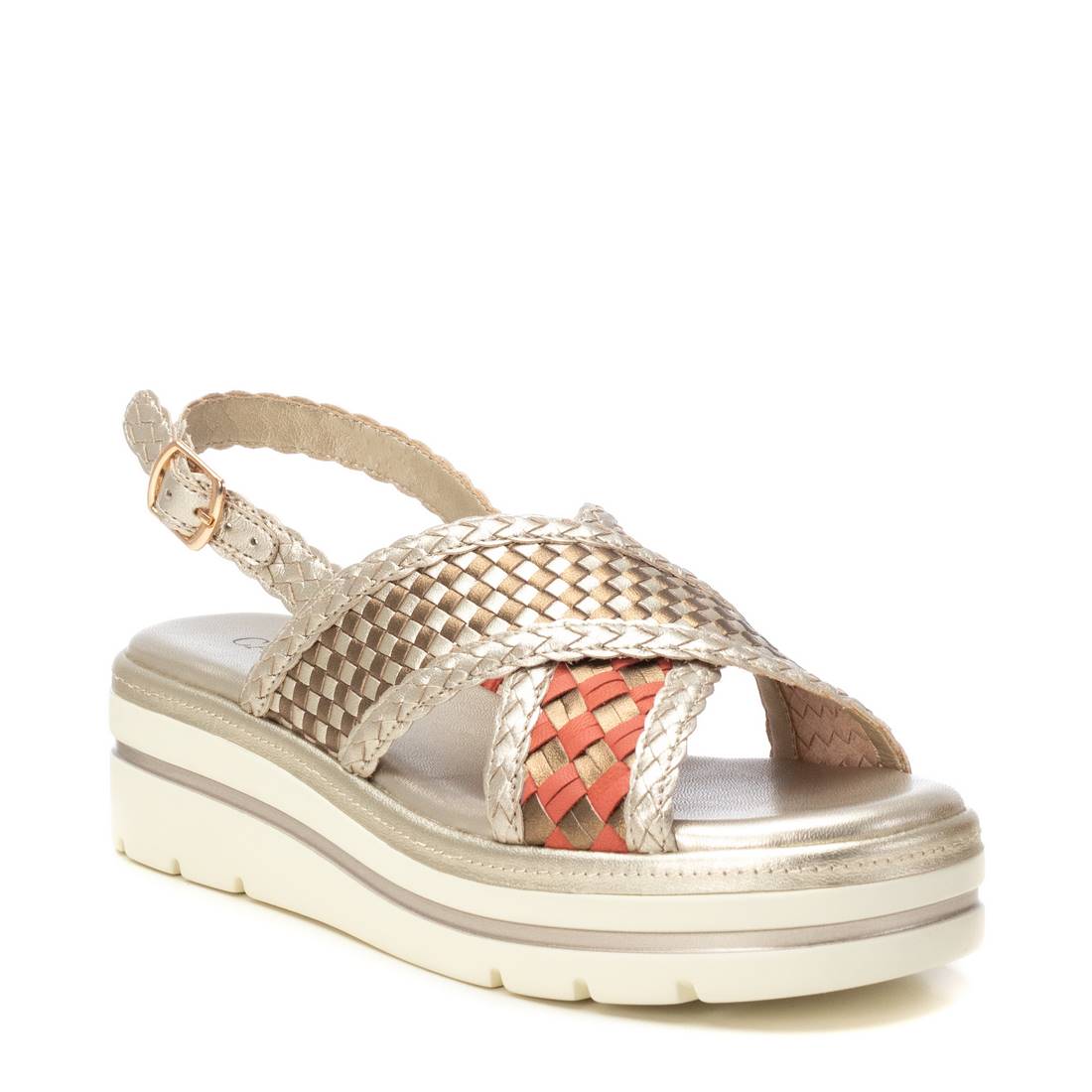 Carmela 16225601 sandales dorées cuir tressé