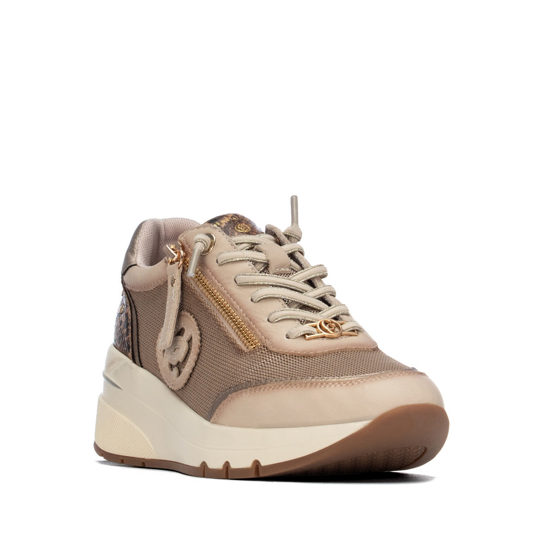 Carmela 16422801 baskets compensées beige zip