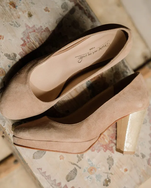 Dessine Moi Un Soulier Escarpins plateforme bois de rose irisé