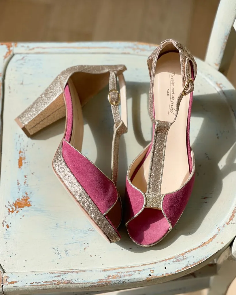 Dessine Moi Un Soulier Charlotte sandales talon rose pivoine 40