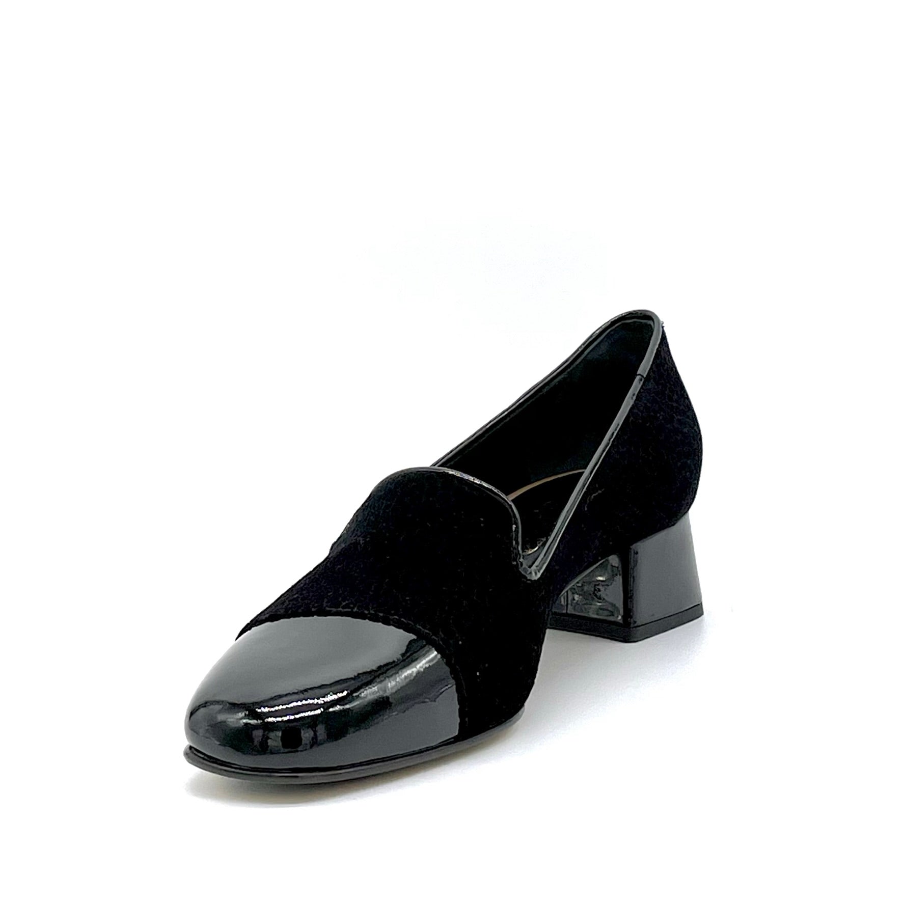 Elata 53531 derbies noir vernis talon 3,5 cm