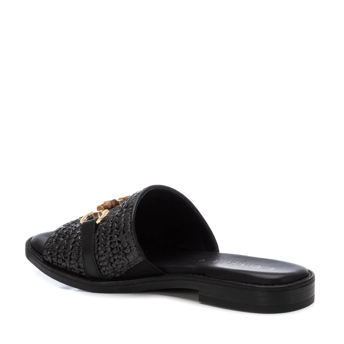 Carmela 16236602 mule noire boucle tressée plate