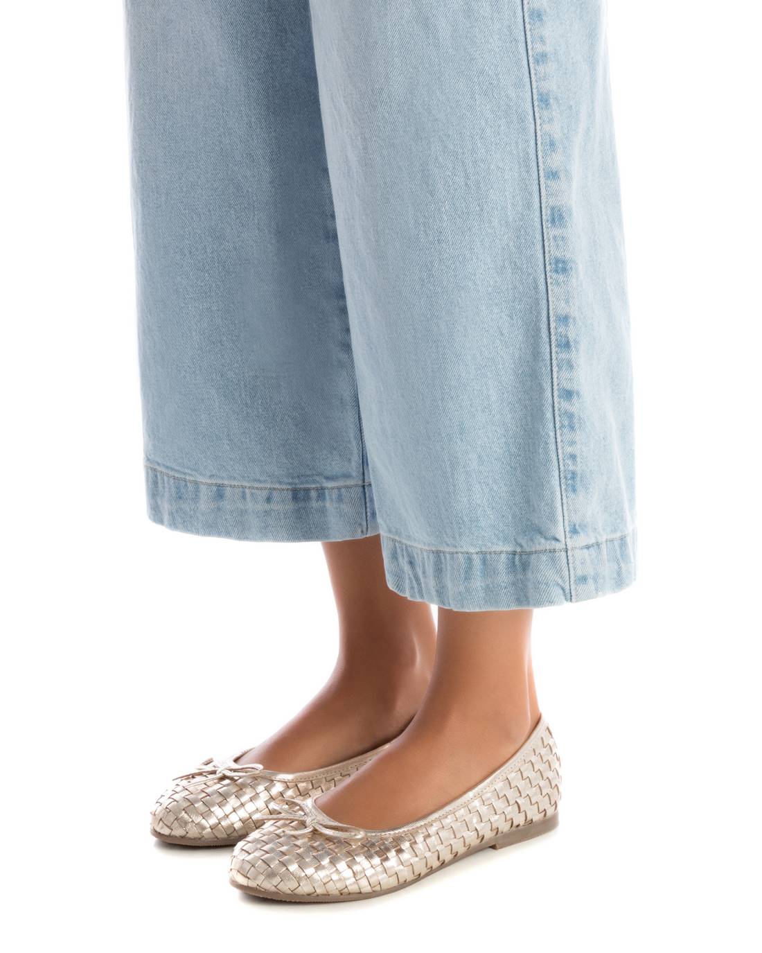 Carmela 16163902 ballerines cuir doré tressé