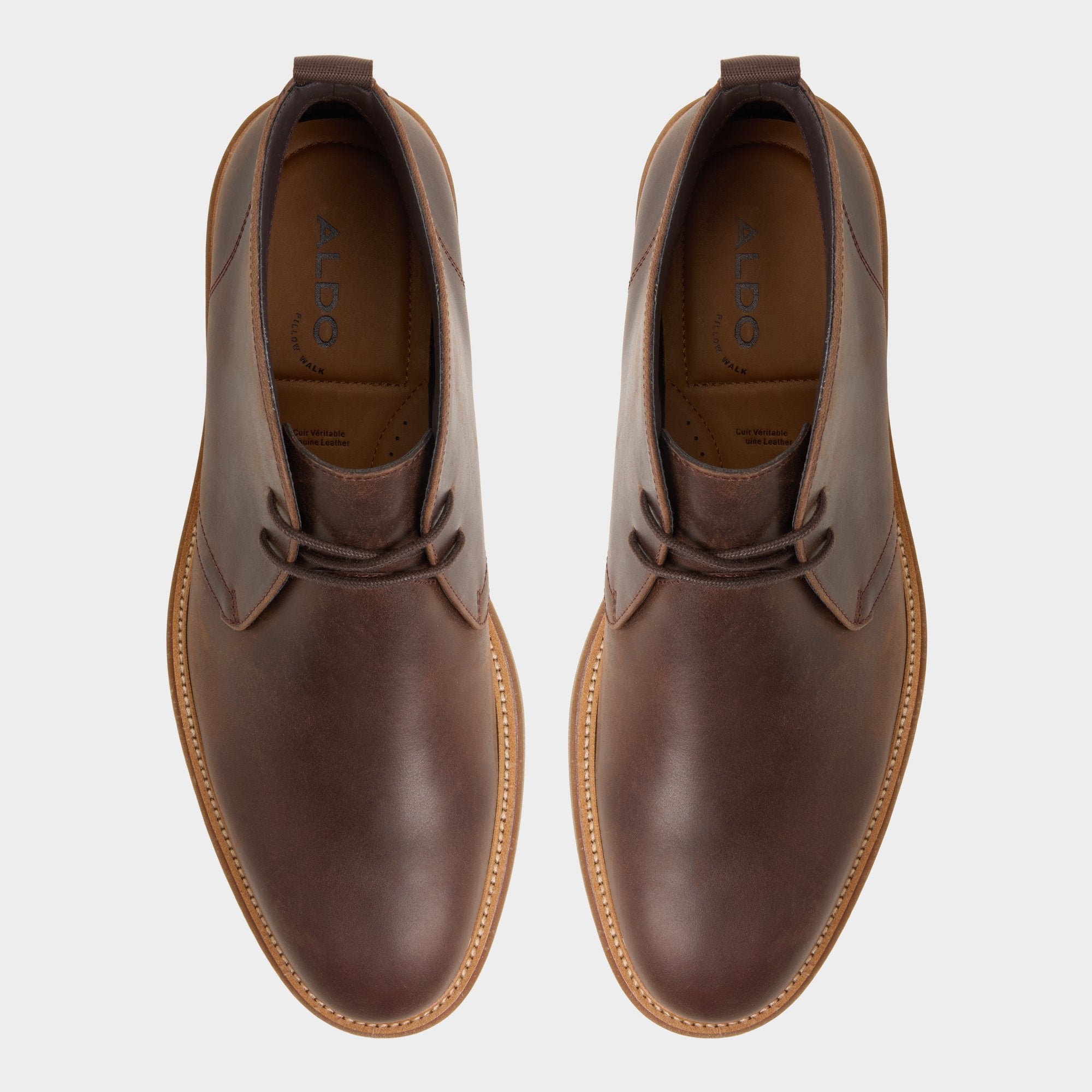 ALDO Jefrey boots cuir marron chukka lacets 39-47