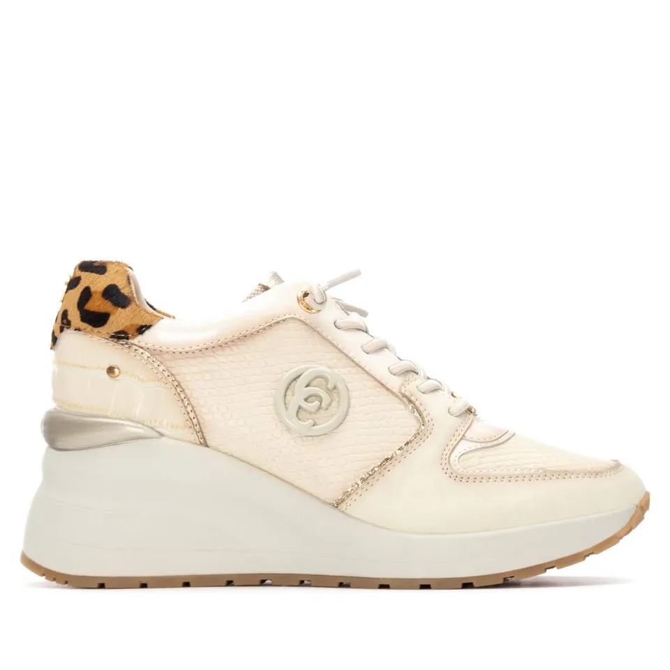 Carmela 16244402 baskets cuir blanc compensées