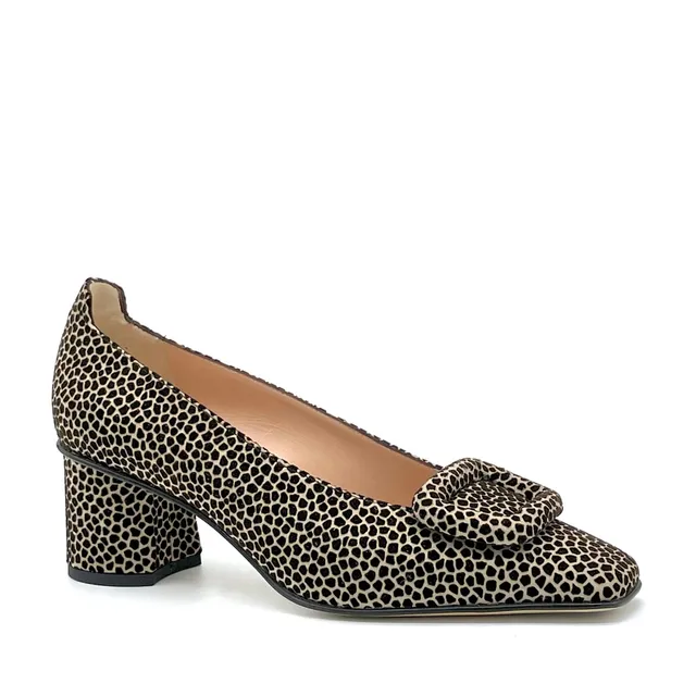 Elata 54523 escarpins daim beige boucle talon 5,5 cm