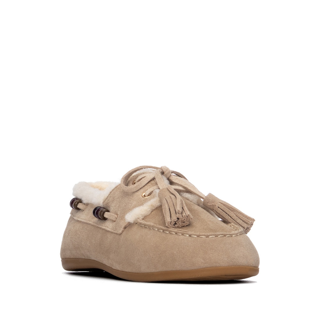 Carmela 16418603 mocassins femme beige cuir fourrés