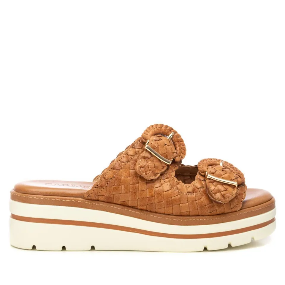 Carmela 16233502 sandale femme cuir camel compensée