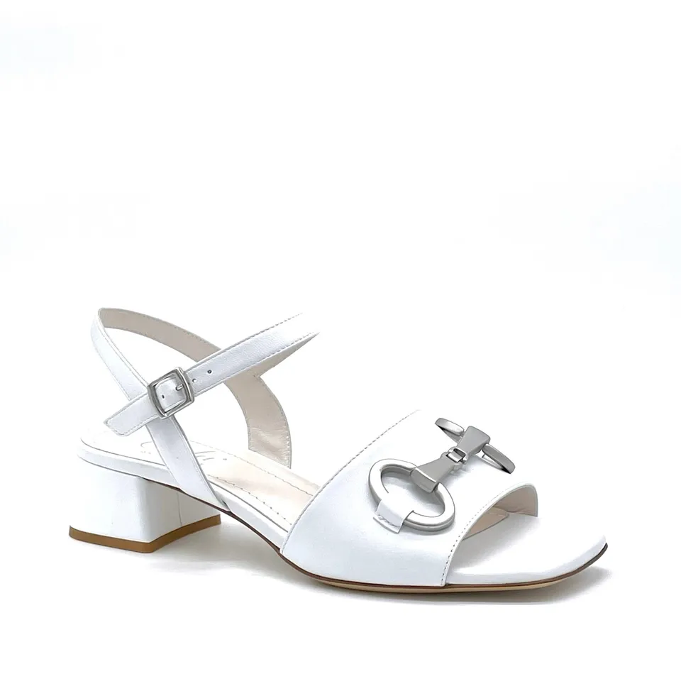 Elata 12130_1 sandales cuir blanc talon 3,5 cm 37