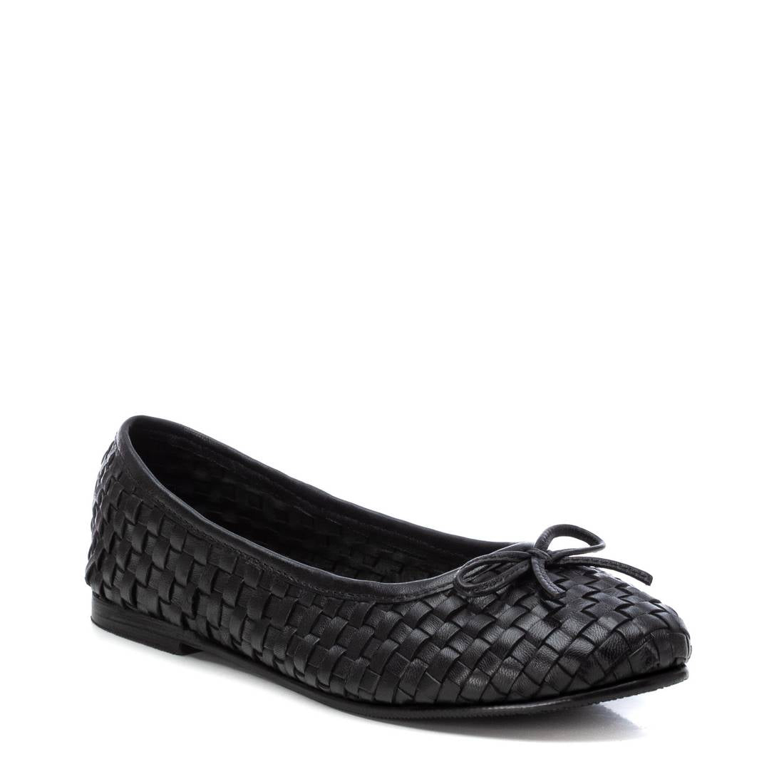 Carmela 16163903 ballerine femme noir cuir tressé