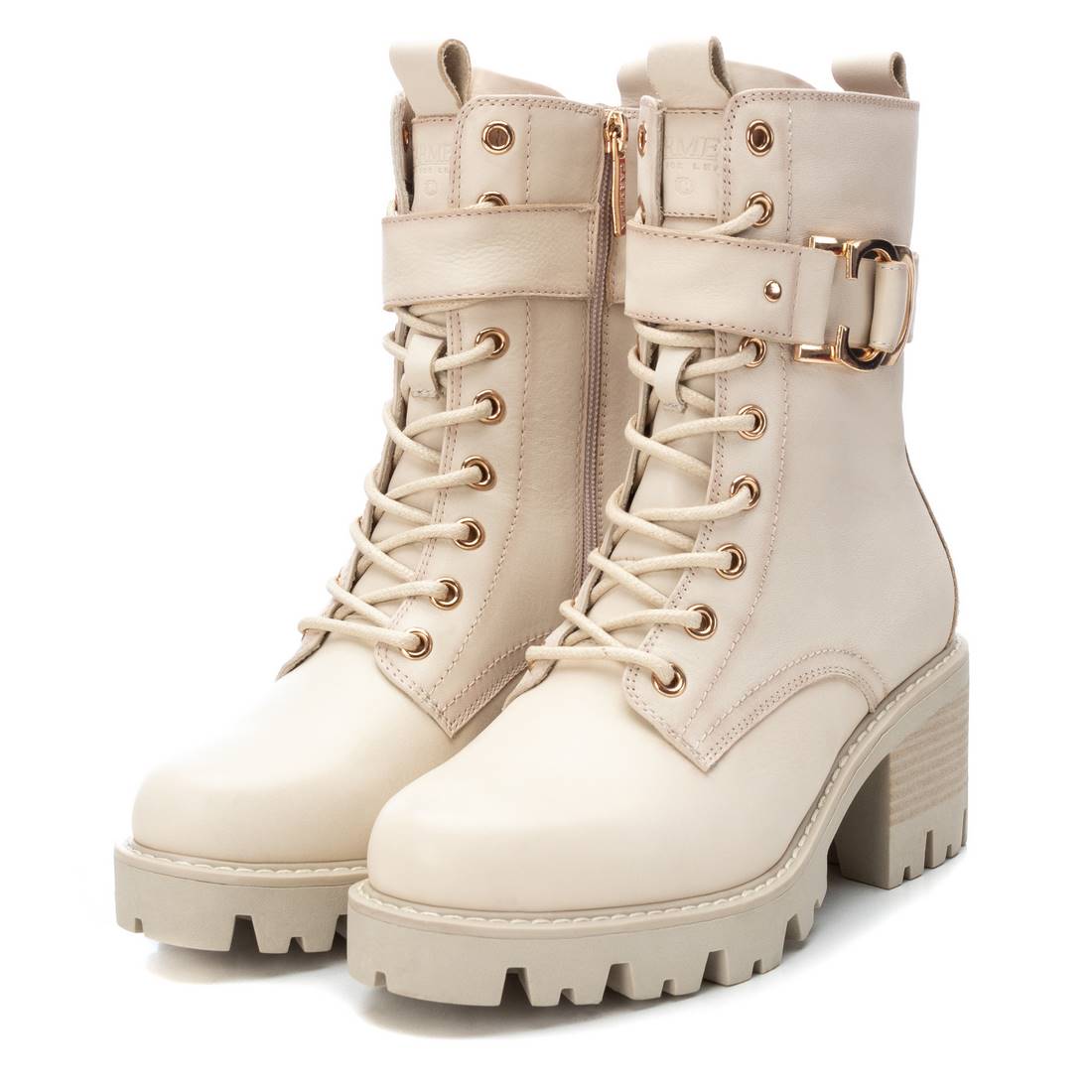 Carmela 16107503 bottines cuir blanc lacet 7 cm