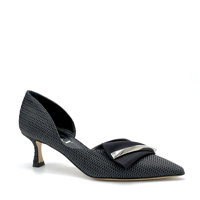 Elata 15109 escarpins laminé noir ouverture talon 5,5 cm