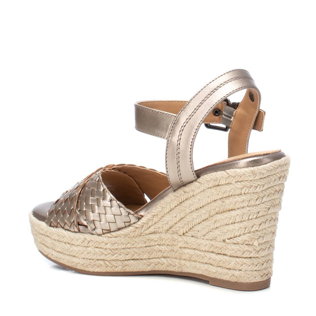 Carmela 16162302 sandales cuir gris talon compensé