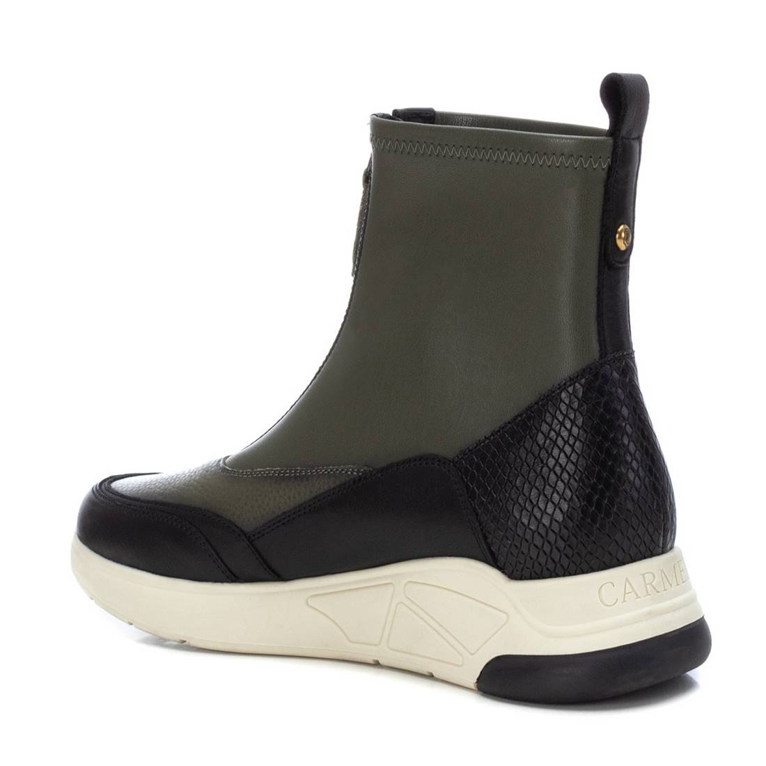 Carmela 16098604 basket montante verte cuir véritable