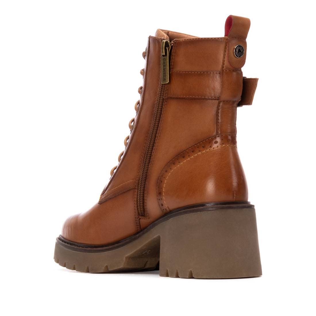 Carmela 16256801 bottines cuir camel talon moyen femme