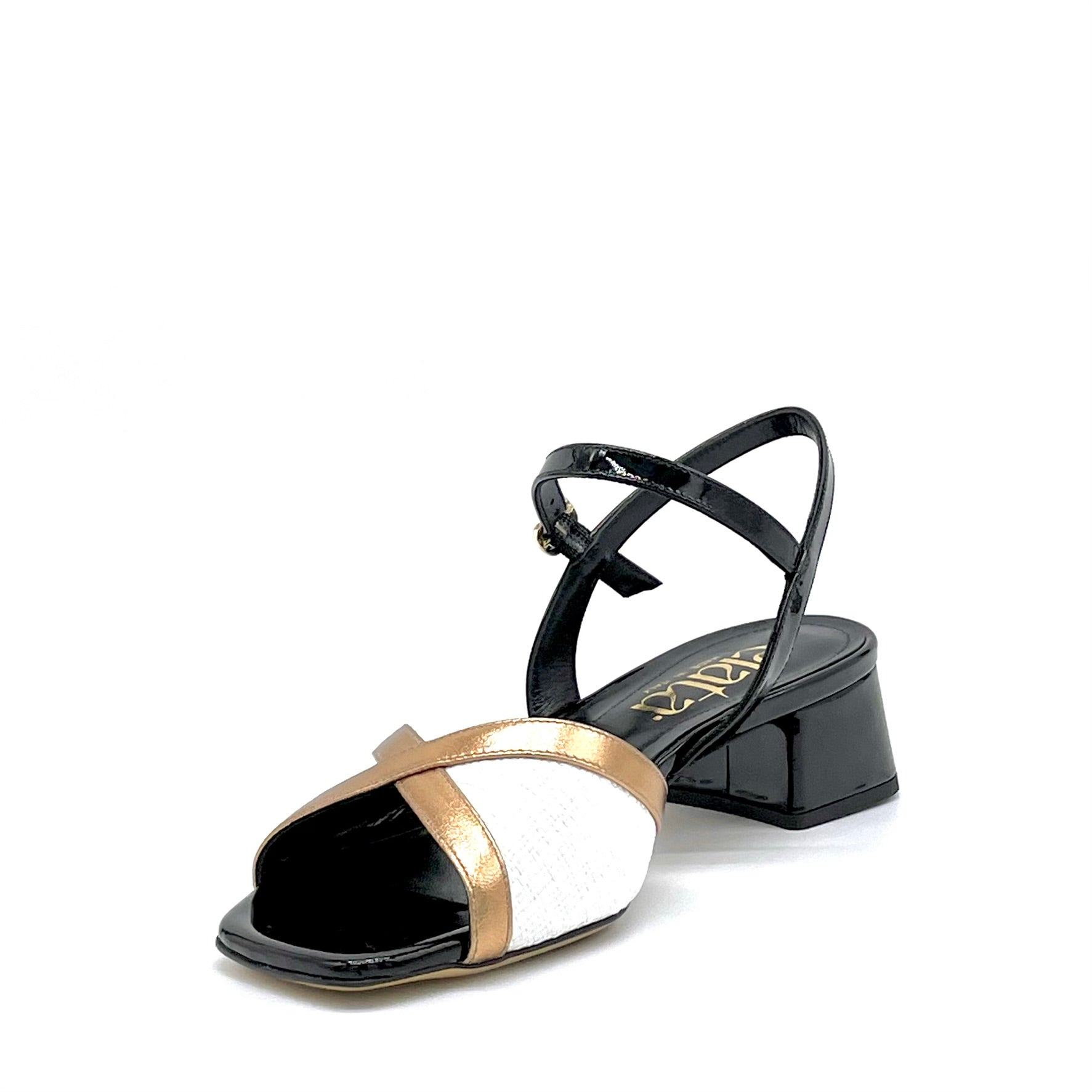 Elata 15157 sandales vernis raphia talon 3,5 cm