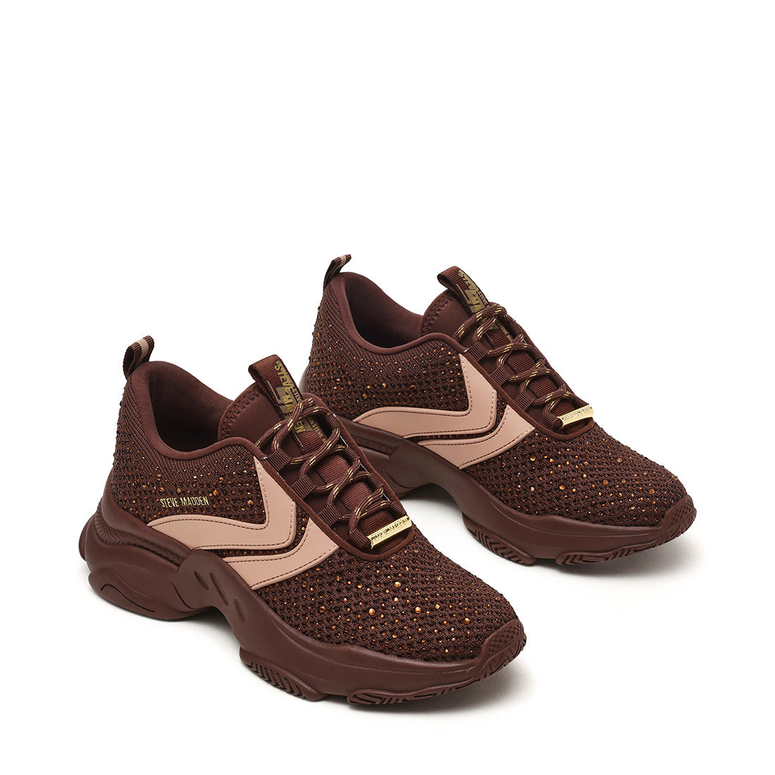 Steve Madden ST-RE baskets femme marron taupe lacets