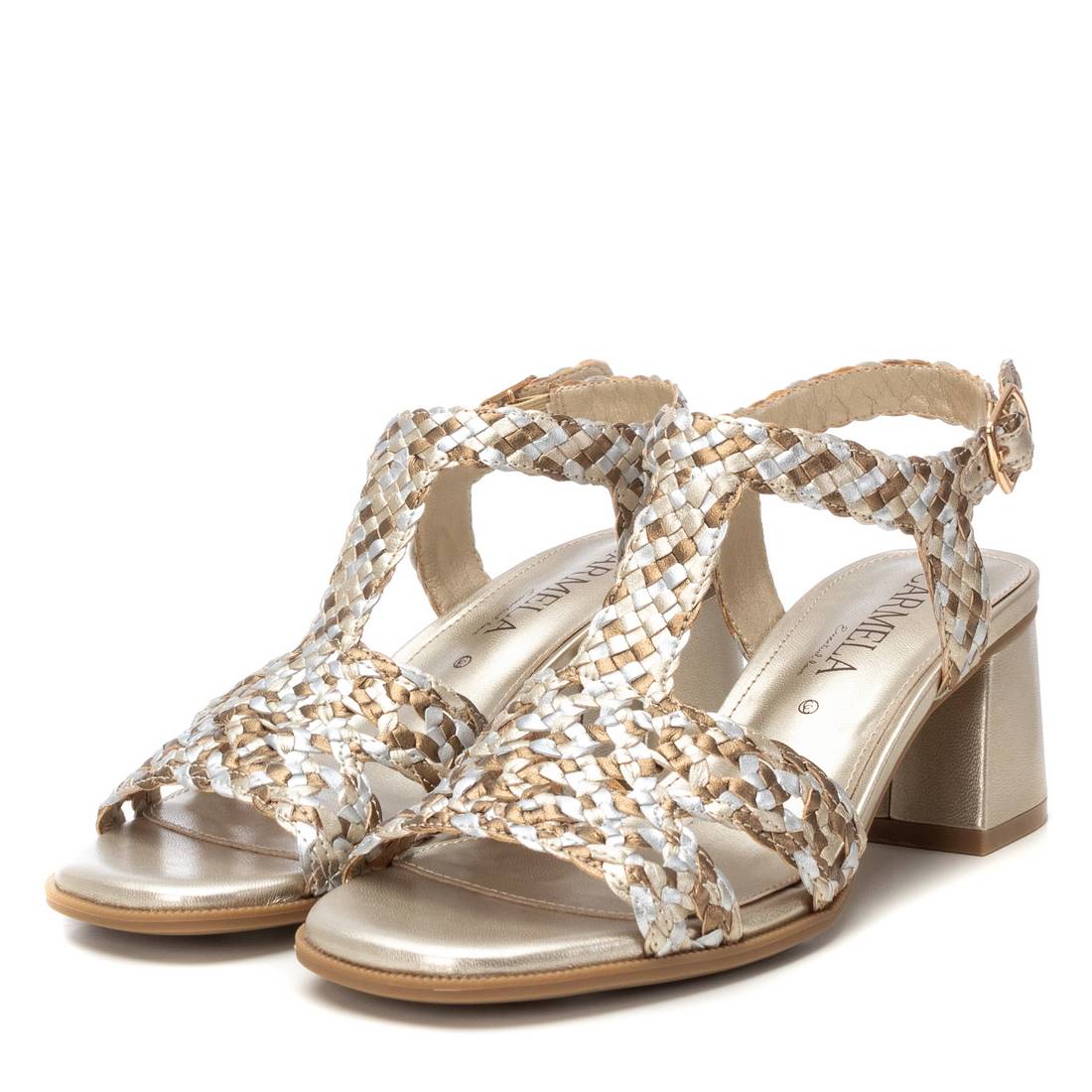 Carmela 16219001 sandale cuir doré talon 6 cm