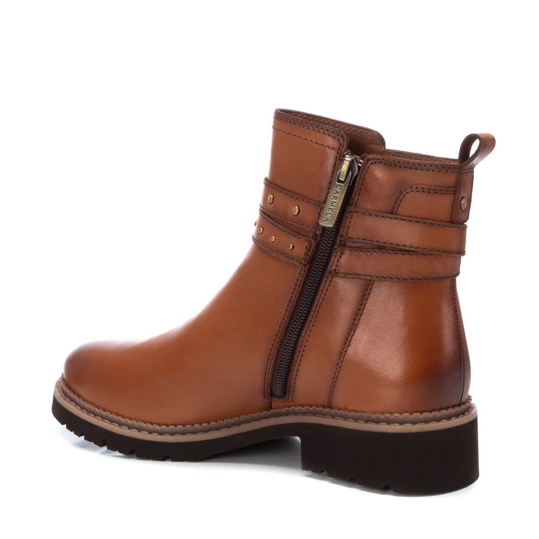 Carmela 16171902 bottine cuir marron zip plate
