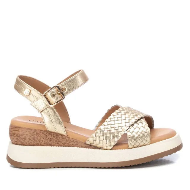 Carmela 16139101 sandale compensée cuir doré