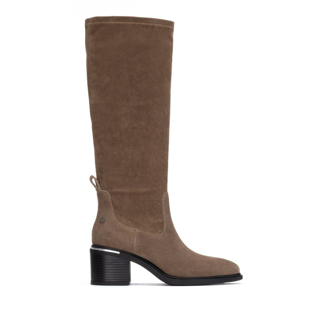 Carmela 16264601 bottes suède taupe talon moyen