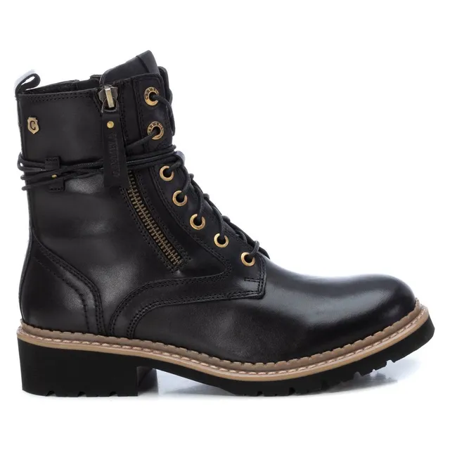 Carmela 16102801 bottine cuir noir lacets militaire