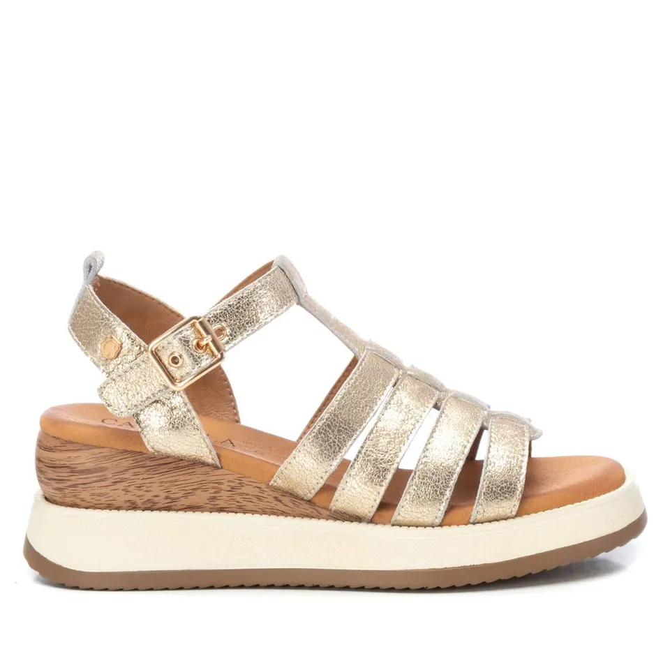 Carmela 16160901 sandale compensée doré cuir
