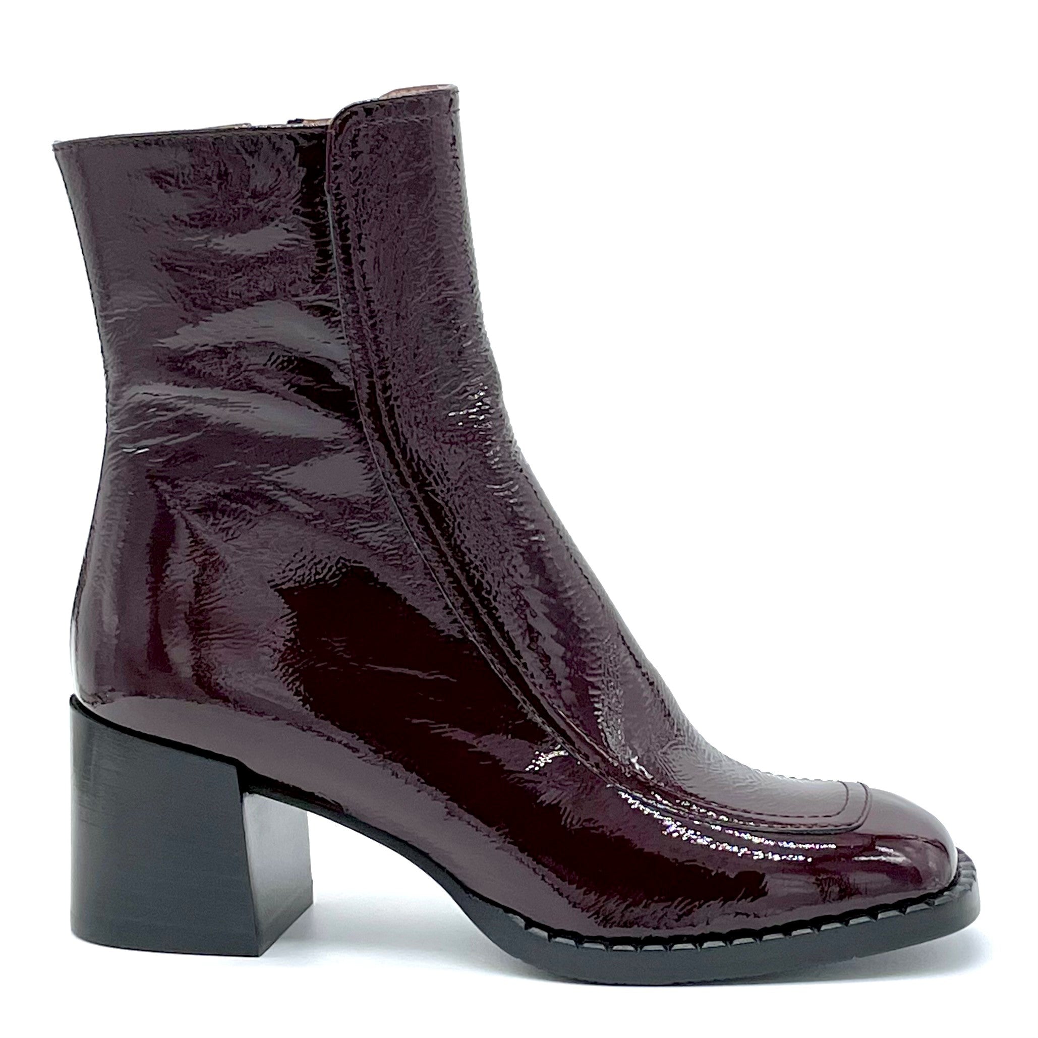 Elata 51504 bottines vernis bordeaux talon 6 cm