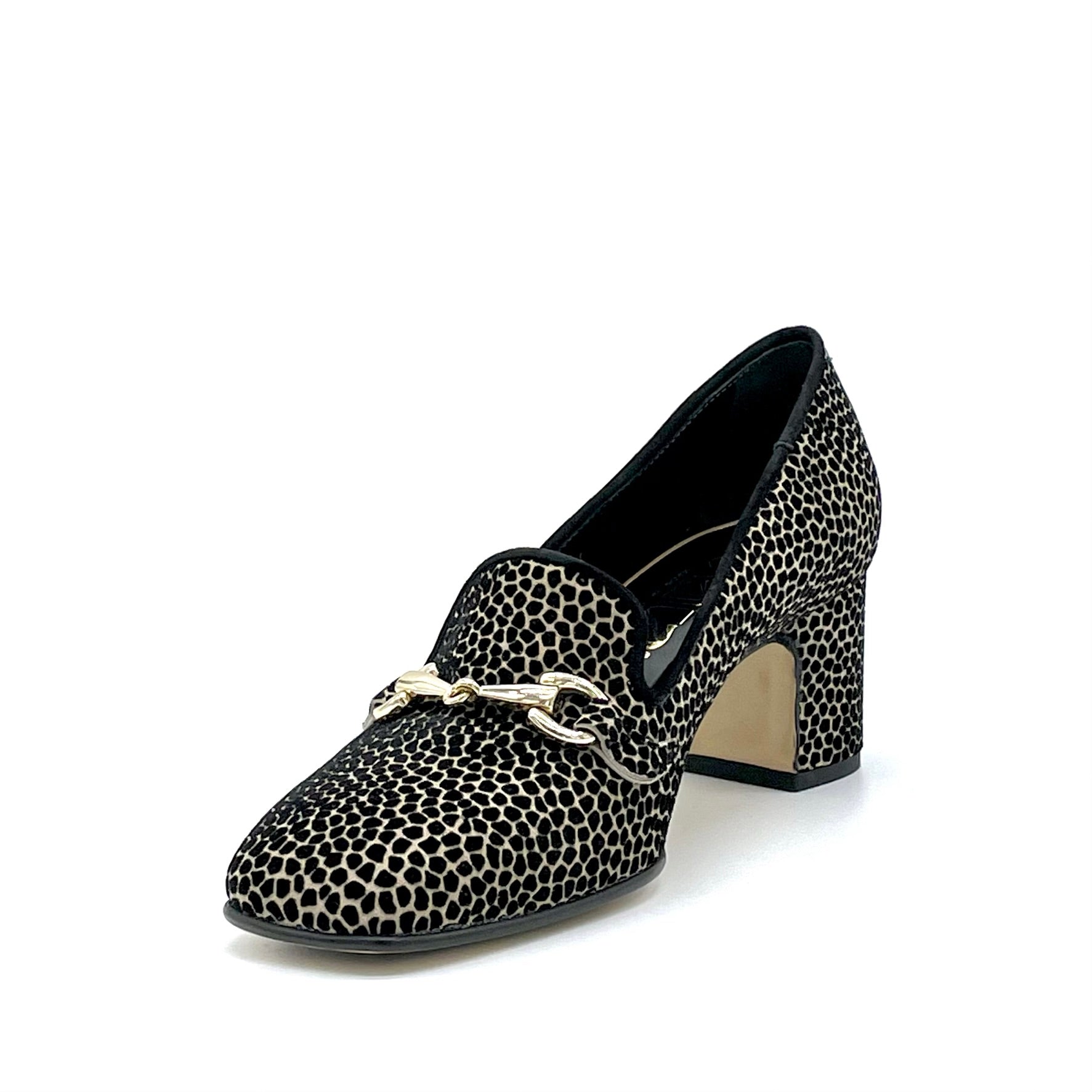 Elata 53527 mocassins beige noir mors doré 5,5 cm