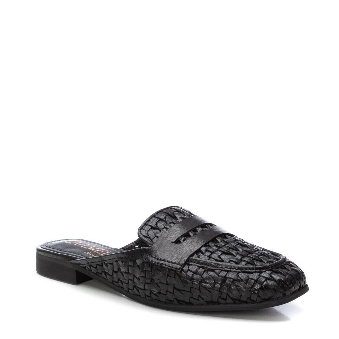 Carmela 16241102 mules cuir noir tressé
