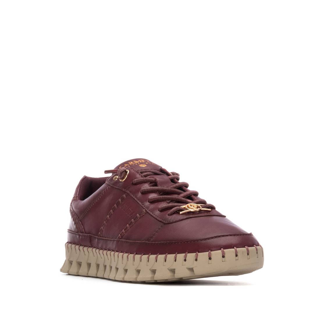 Carmela 16252806 baskets femme bordeaux cuir lacets