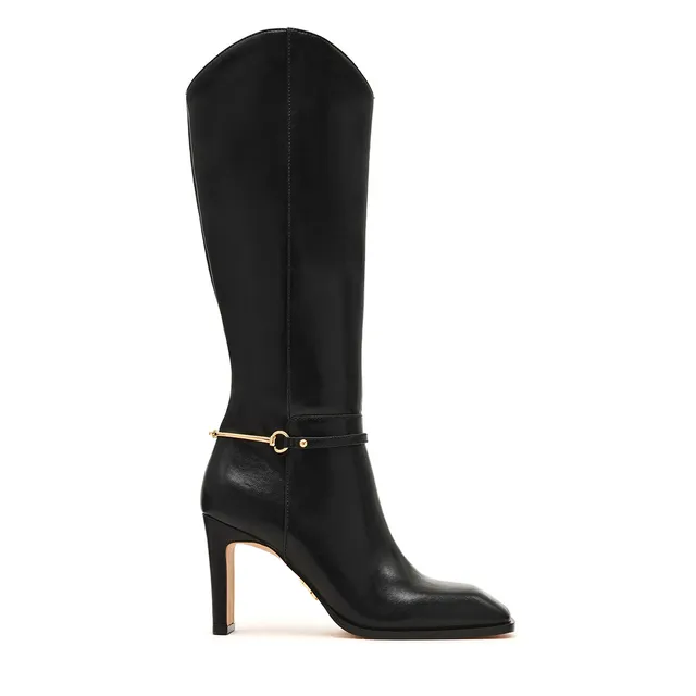 Steve Madden Shield botte cuir noire talon 8,5 cm