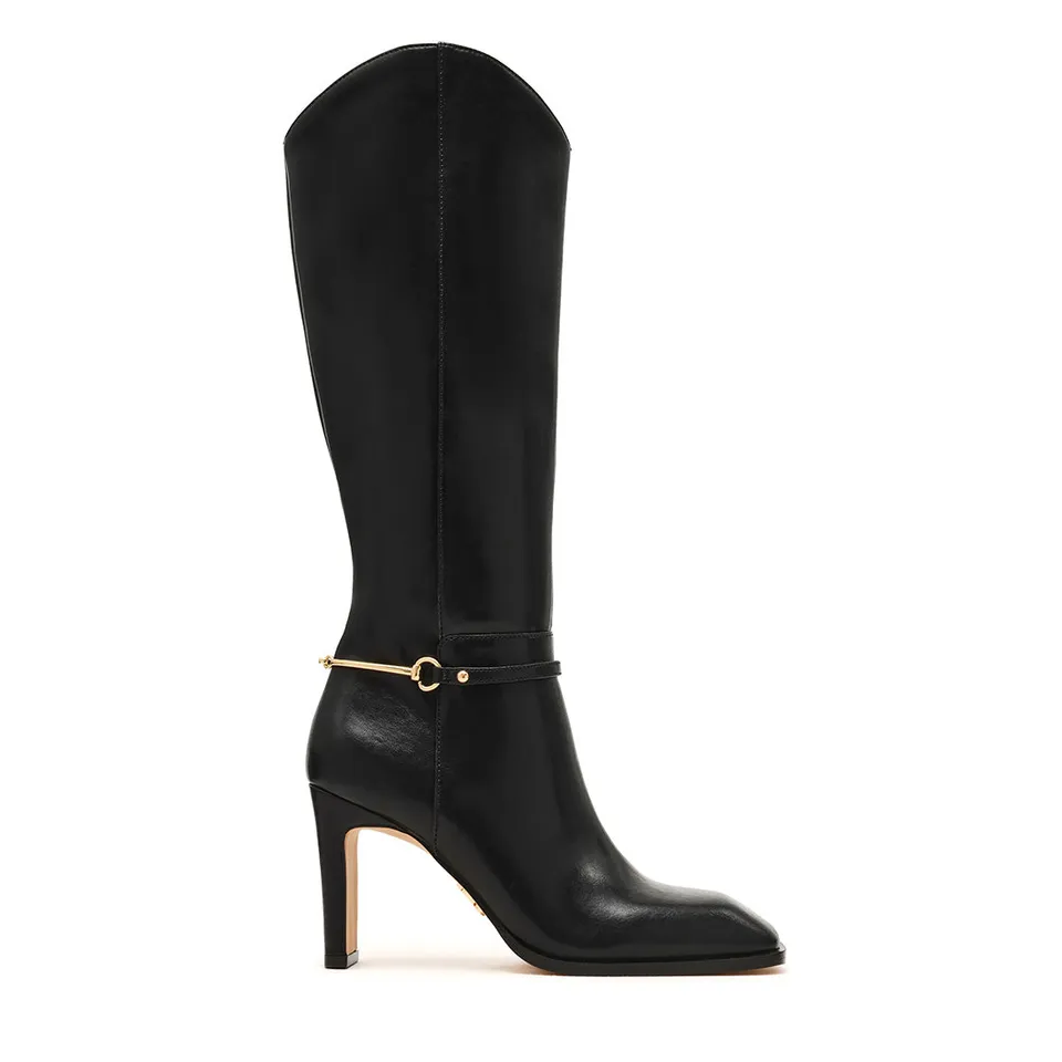 Steve Madden Shield botte cuir noire talon 8,5 cm