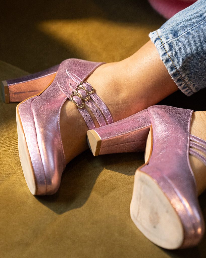 Dessine Moi Un Soulier Escarpin plateforme irisé lilas léger