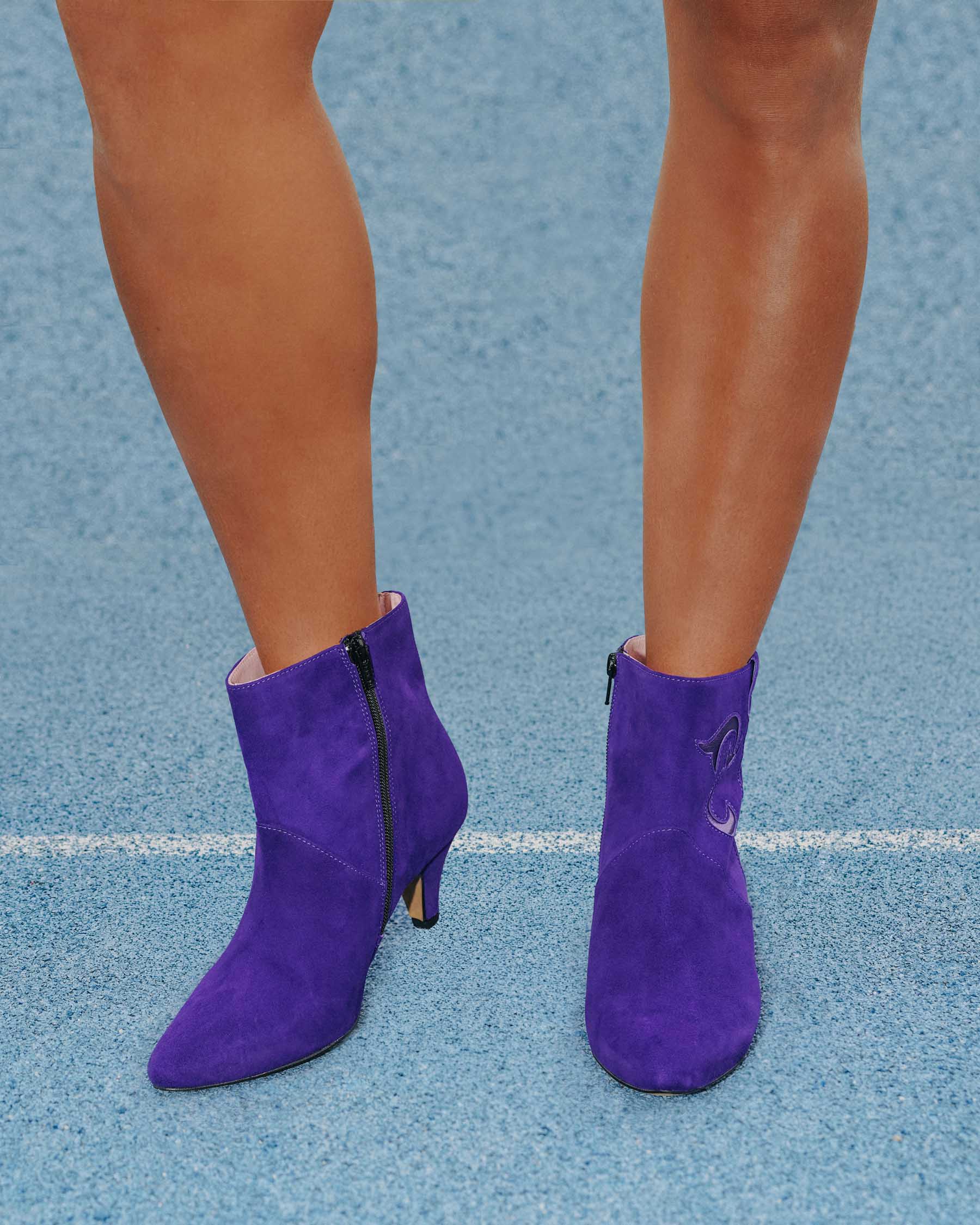 Coralie Masson Darla bottines cuir violet 5 cm