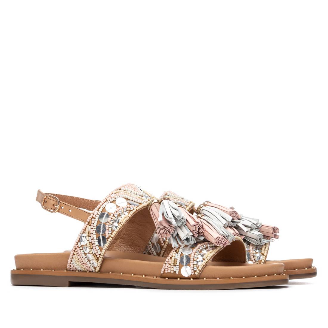 Carmela 16319806 sandale femme blanc plat strass