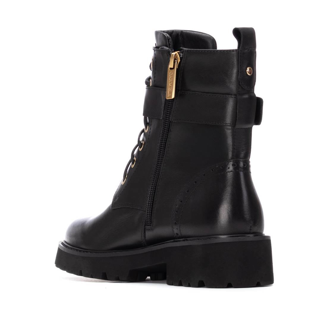 Carmela 16259801 bottines noires cuir à talon bas