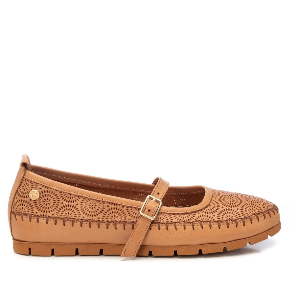 Carmela 16208002 ballerines cuir camel à boucle