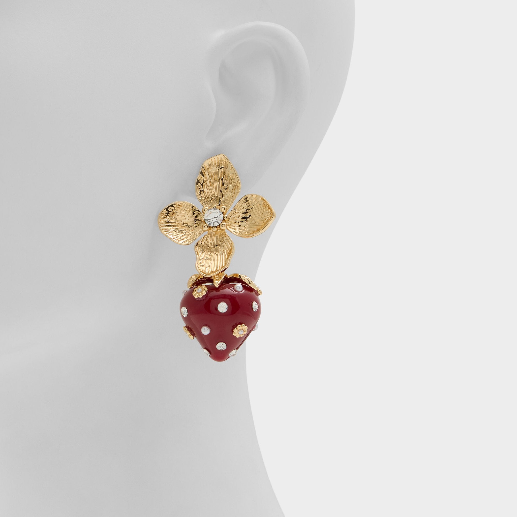 ALDO Berrybloom boucles d'oreilles fraise fleurie