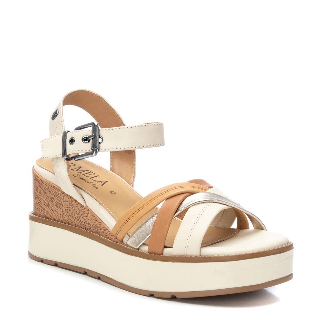 Carmela 16138603 sandale compensée marron cuir