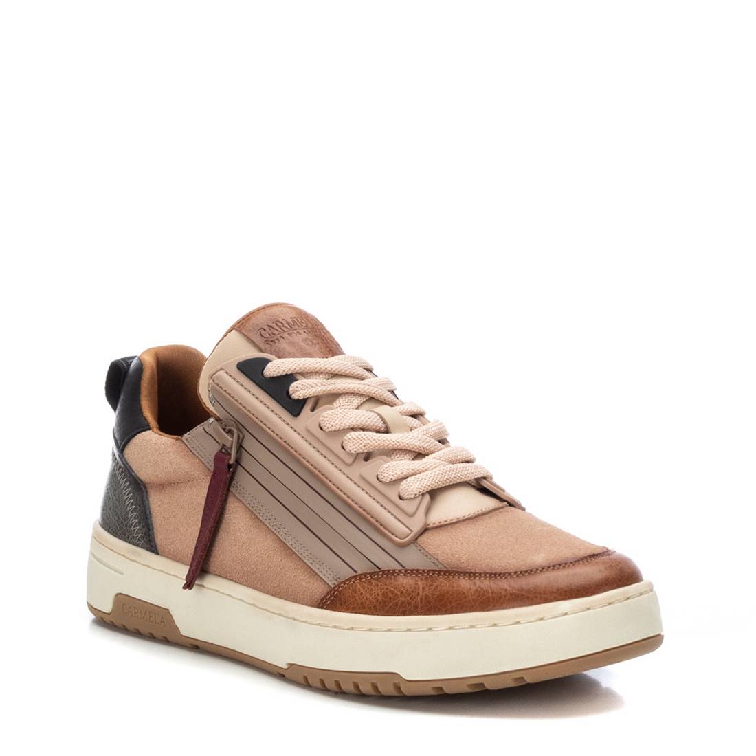 Carmela 16086901 baskets femme marron cuir zip
