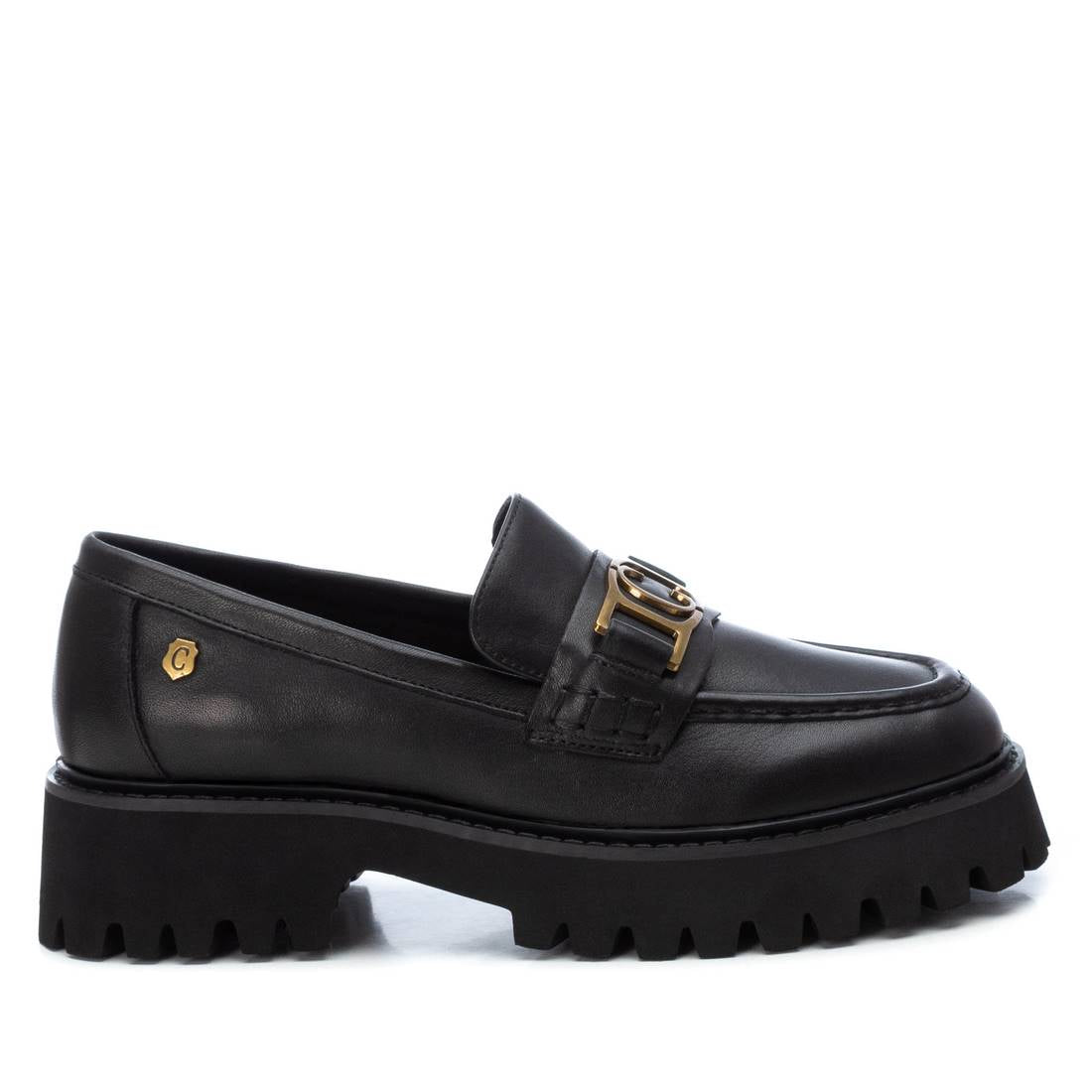 Carmela 16087901 mocassins cuir noir à mors talon plat