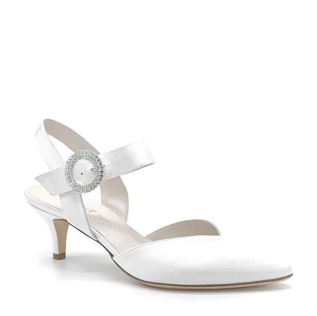 ELATA S2906-1 slingback soie blanche talon 5,5