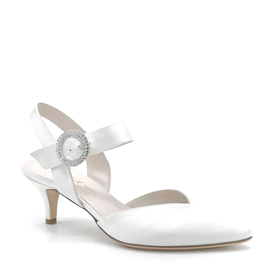 ELATA S2906-1 slingback soie blanche talon 5,5
