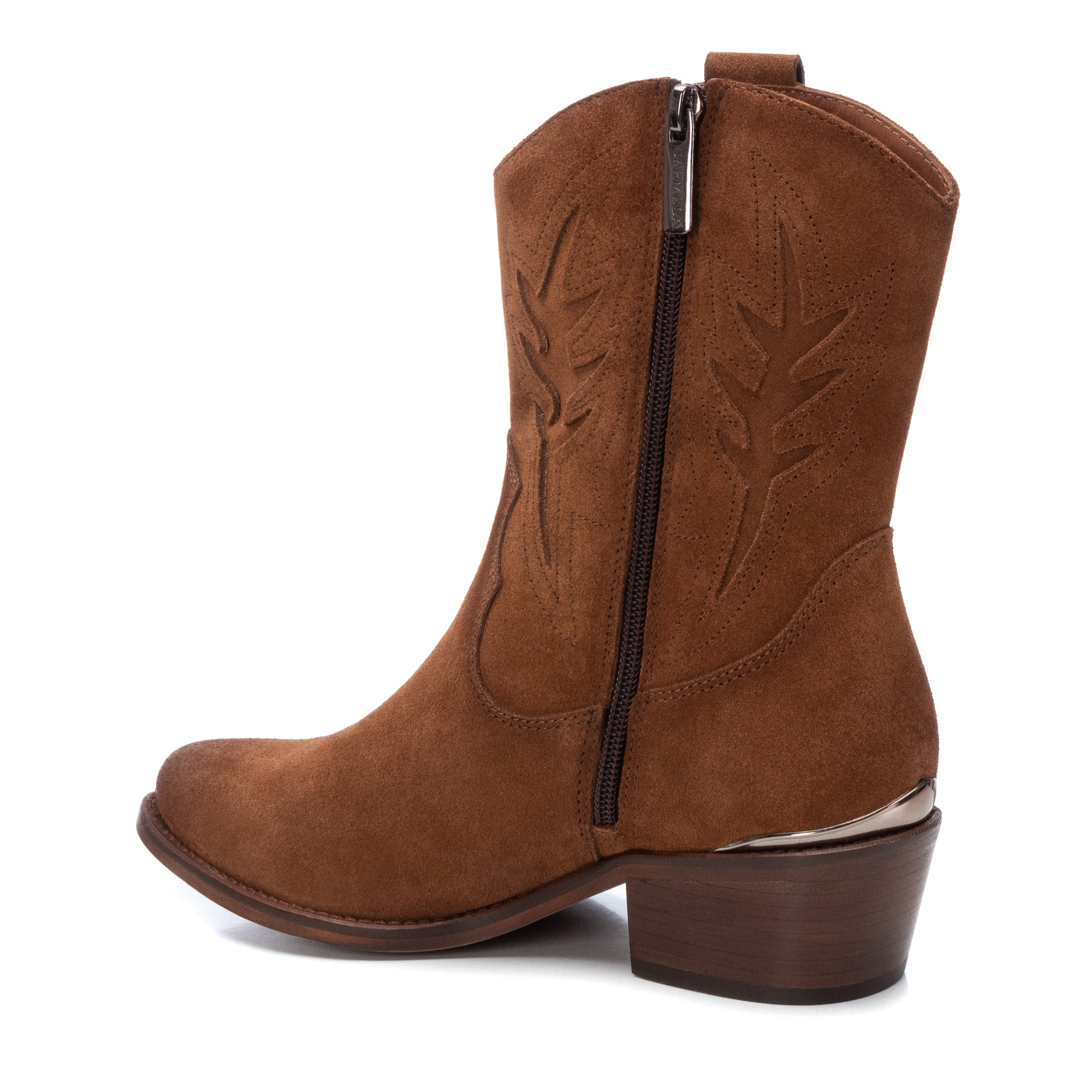 Carmela 16010502 bottine cuir marron talon bas