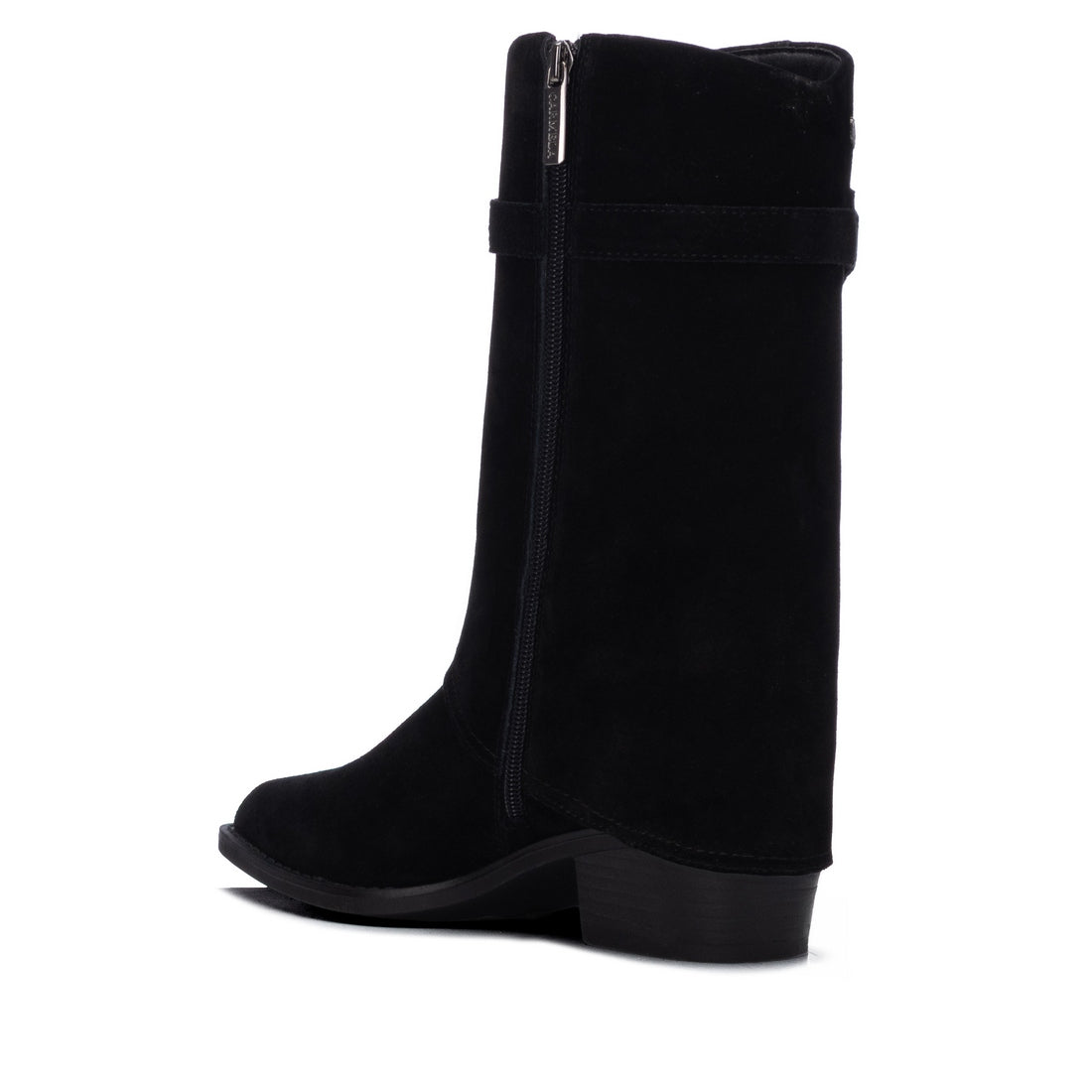 Carmela 16432801 bottes cavalières noires suède talon bas