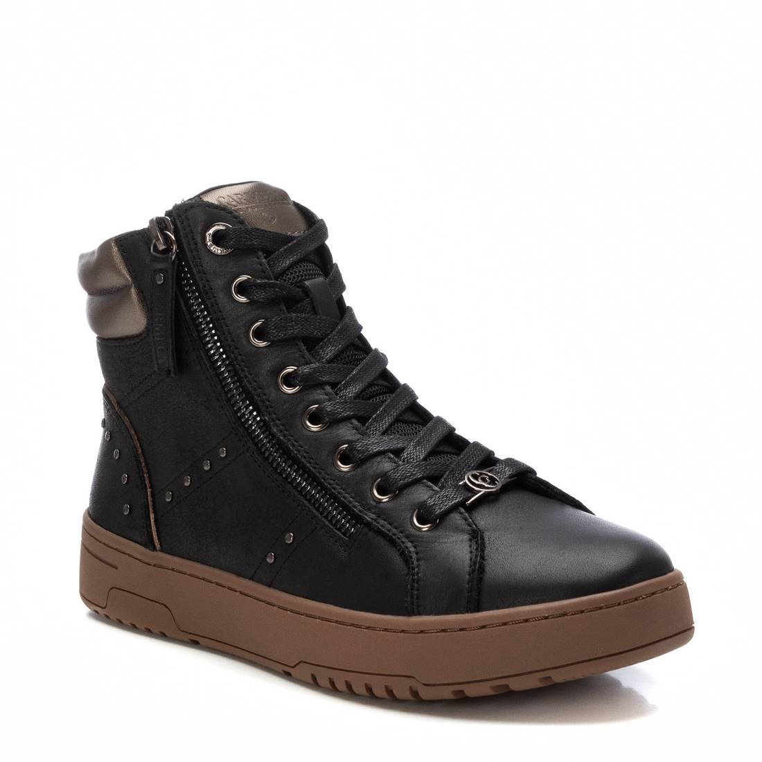 Carmela 16180501 bottine cuir noir plate lacets